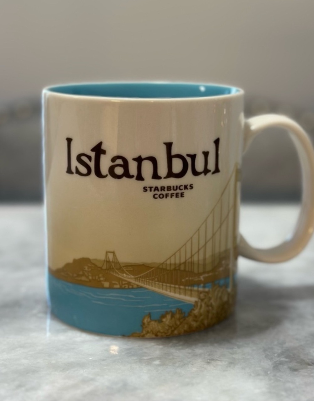 Starbucks Istanbul Global Icon 16 oz ceramic mug featuring  Bosphorus Bridge - Picture 2 of 8